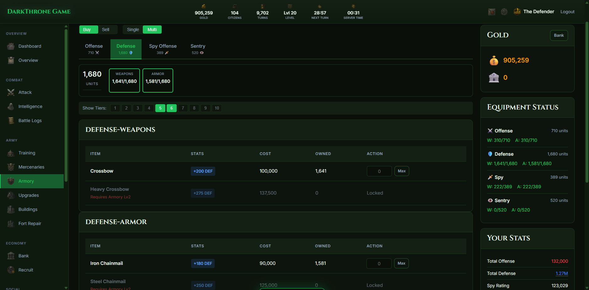 Armory - Equip Your Army